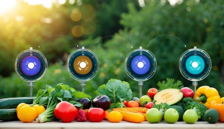 Fresh produce with smart sensors, modern farming concept